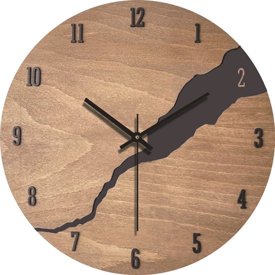Creatieve, eenvoudige houten wandklok