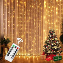 LED-lichtgordijn - Decoratief Gordijn met 300 LED's - Waterdicht - 8 Modi Afstandsbediening met USB-aansluiting voor Binnen en Buiten - 3m x 3m