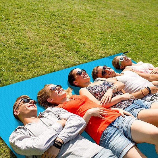 TDR-Vochtbestendige strandmat -Picknickmat-Lichtblauw+Grijs 140*200CM
