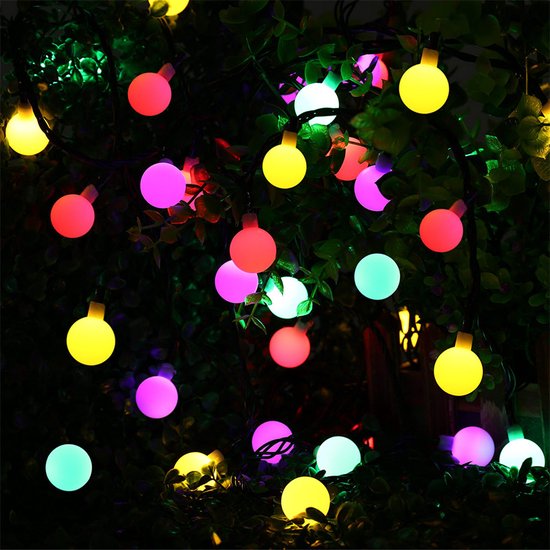 Tuinverlichting zonne-energie 12m 100 LED bollen multicolor