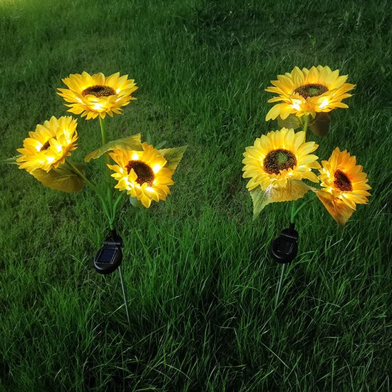 Solarlamp Zonnebloemen - LED met dag/nacht sensor