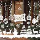 Kerst Raamstickers met sneeuwpop en kerstballen - Herbruikba