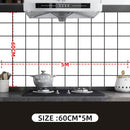 Keuken anti-olie sticker eenvoudig wit raster 60CM*5M