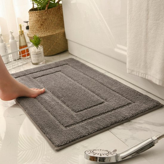 Absorberende Badmat Deurmat - Verdikt & Antislip - Grijs 40x60cm | Luxe Huishoudtapijt voor Badkamer & Hal