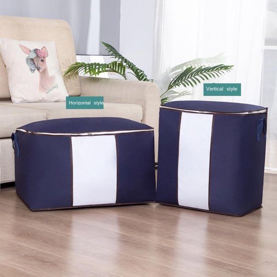 Merkloos 4x Oxford-stof opbergtas 46x28x48 Marineblauw