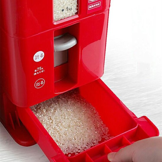 Japans Rijst/Granen Container/Dispenser/ Opbergdoos - 6KG inhoud - rood