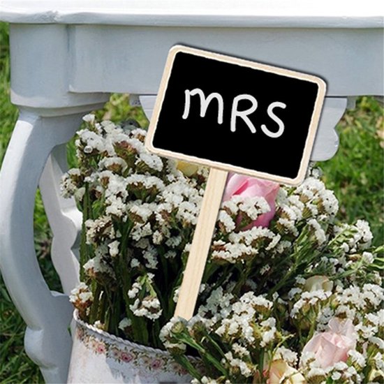 20 Stuks Houten Krijtbord Plantenlabels met Paaltjes
