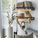 Wandrek 2-lagen met handdoektang voor badkamer - Zwart/Bruin