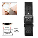 20mm Universele Italian leather Strap Black/Zwart - Quick Release - Past op Alle Merken met 20mm Aanzetmaat