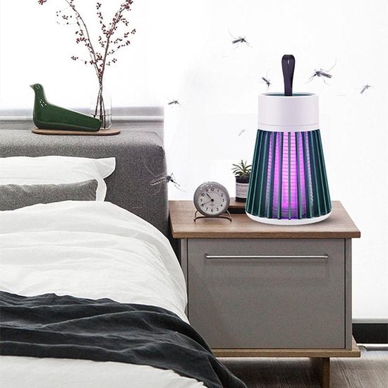 Electrische muggenlamp - UV Lamp - draagbaar - geen fel licht - vrijwel geruisloos - Groen