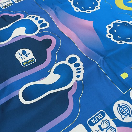 Interactieve Educatieve Gebedsmat - Islamitisch Blauw 111x71