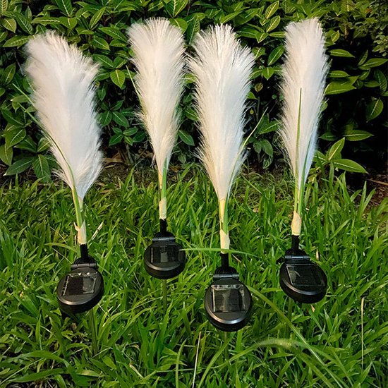LED zonne-energie rieten lamp - Decoratieve en energiezuinige lamp voor uw tuin, patio of veranda- warm licht