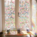 Milieuvriendelijke PVC Glasfolie - Kleurrijk Magnolia patroon - Zelfklevend - Privacy en UV Bescherming - 40x100 cm