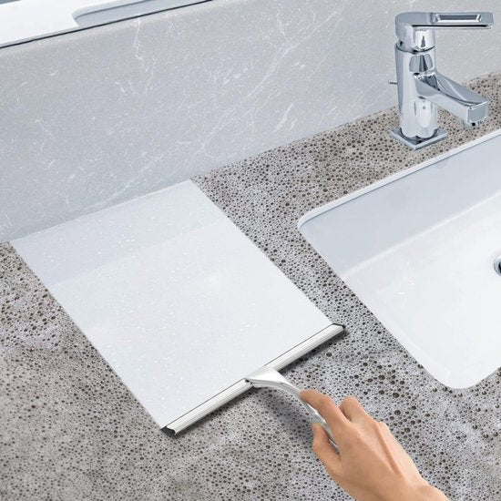 RVS Douchewisser 25 cm – Magnetische Houder | Zonder Boren | Strepenvrij Glas & Tegels