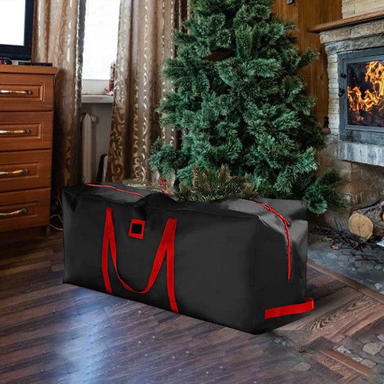 Duurzame Opbergzak - Perfect voor Kerstboom, Kleding en Dekens - Extra Stevig en Waterbestendig - Met Handgrepen voor Gemakkelijk Dragen - 162 x 36 x 74,5 cm - zwart