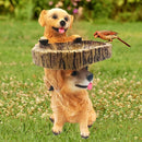 betoverende Resin Vogelvoeder met Schattig Hondenontwerp - Breng plezier en functionaliteit naar uw tuin -9x10x19cm