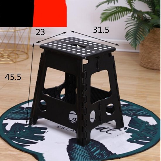 Klapkruk opvouwbaar met antislip zwart 29x22x45cm