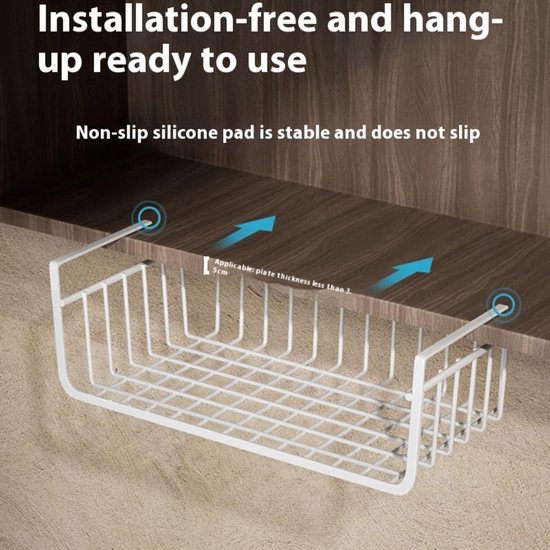 Hanging Basket Set - 2-Delige Onderkast Opbergbak voor Keuken, Badkamer en Kantoor – afbeelding 14