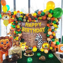 68 delig verjaardagset - Thema: Safari en dieren - Versiering voor feestjes, verjaardag - feestdecoratie