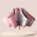 TDR-Opvouwbaar bloem paraplu - Zonbescherming Anti-Uv UPF50 + -Windproof- Stevig paraplu met diameter van 97 cm-roze