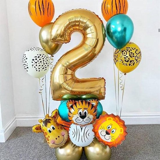 19-delige Verjaardag ballonnen set - Dieren thema voor 2 jaar