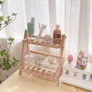 opvouwbare Houten Bureau Organiser - Bureau opbergrek van hout-2 opberglagen- 35x17x35 CM