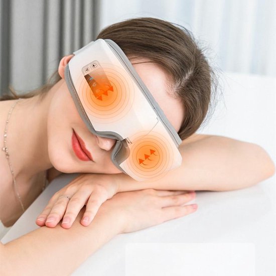TDR - Draagbare Oogmassage Apparaat - Inc. Bluetooth Speaker - Compact, Draadloos met ingebouwde accu - Oplaadbaar via USB -  Wit