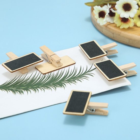 50 Mini Houten Krijtbordjes met Knijpertje voor Decoratie