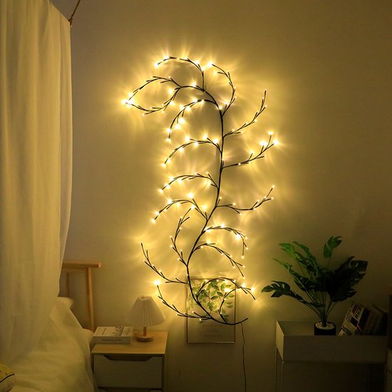 Prachtige LED Takkenrank Wandlamp -2meter lang 144 LED-lampen - Geschikt voor Binnen en Buiten - 8 – afbeelding 2