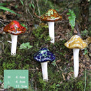 Unikorf Keramische paddenstoelen Set4 Geel/Rood/Groen/Blauw