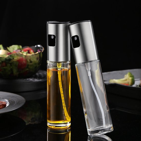 4-delige glazen spuitflessenset 100ml lekvrij olie/azijn