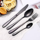 24-delige roestvrijstalen bestekset - 6 personen - zwart