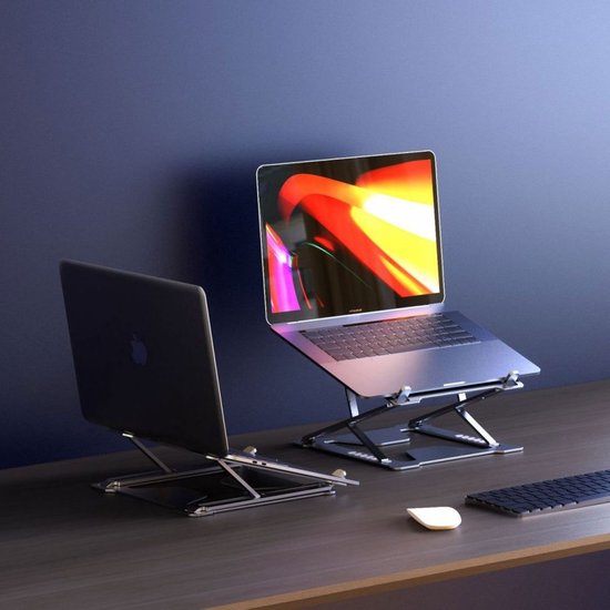TDR - Draagbare opvouwbare laptop standaard van aluminiumlegering - grijs