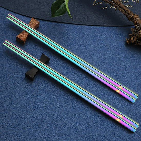 Roestvrijstalen Rainbow Chinese Eetstokjes - 5 paar