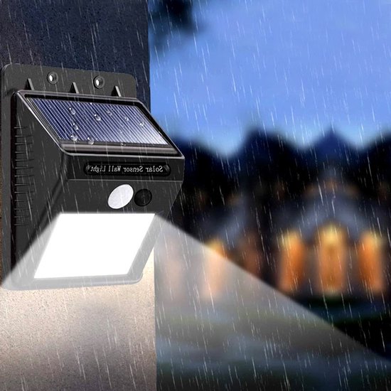 LED Solar Sensor Wandlamp IP65 - 30 LEDs, Waterdicht, Bewegi