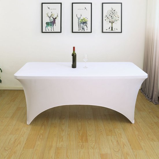 Unikorf Elastisch Tafelkleed Rechthoek 183*76*76CM Wit
