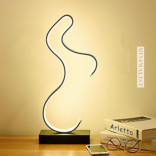 Bureaulamp - LED - Abstract Paard decoratief - heeft 3 verschillende wit licht standen - Zwart