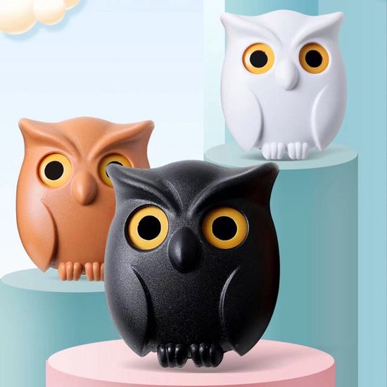 Nachtuil Sleutelhangerhouder Wit - Interactief Design - 6x5 cm - Bekend van TikTok