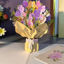 Grote 3D wenskaart met een bosje Bloemen- Inclusief envelop-perfect voor diverse gelegenheden-moederdag