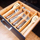 Ruimtebesparende Bamboe Bestekbak - Uitschuifbaar van 5 naar 7 Vakken voor een Georganiseerde Keukenlade - Stijlvolle Keukenorganizer48*37,5*5cm