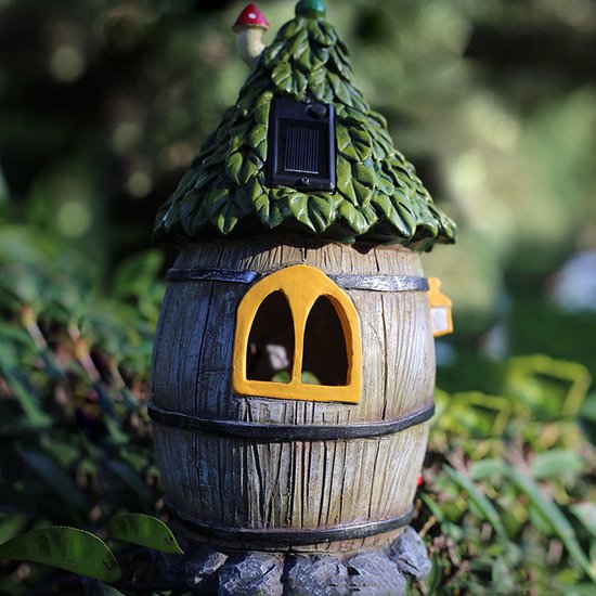 Zonne-energie lamp - Harsmateriaal - Bloemenhuisje - Krachtige LED-verlichting Waterbestendig IP55