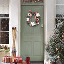 Luxe Kerstkrans met Dennenappels, Katoenbollen en Decoratief Lint – Realistische PVC Decoratie-Ø30 cm