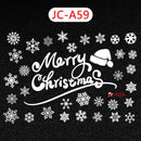Kerst Raamstickers met Sneeuwvlokken en tekst - Herbruikbaar en Statisch-35.5*50cm-wit