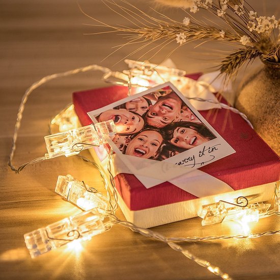 Merkloos Fotoclip Lichtsnoer 3m USB 20 Lampjes Warm Wit