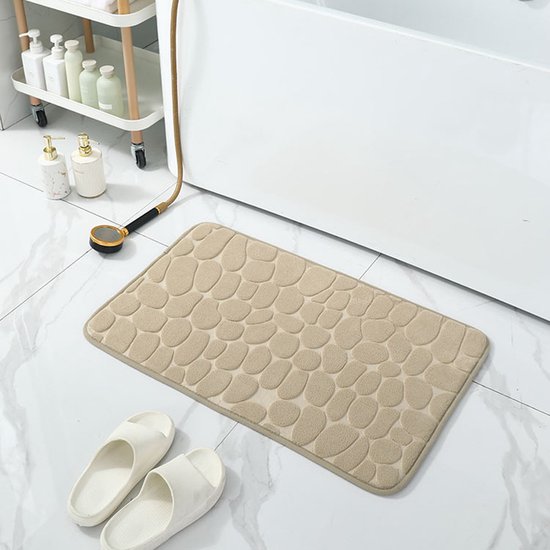 hoogwaardige badkamermat - Luxe Comfort en Veiligheid in één-Uitzonderlijke Waterabsorptie- 50*80cm -kaki