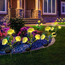 zonne-energie Hortensia Terraslamp voor Sfeervolle Buitenverlichting -Met dag en nacht sensor-IP55- 75,5 cm hoog-groen