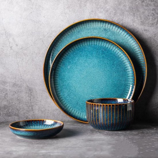 4 stuks Creatieve keramische set in Europese stijl van 4,5 inch mini bord- Ideaal voor dessert, taart,noten enz.