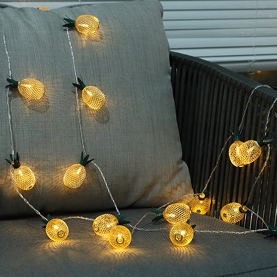 Xtraworks - Lichtslinger - Ananas - 1, 5 meter, 10 lichtpunten-wekt op batterij