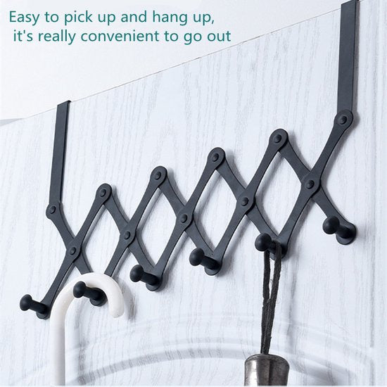 RVS Deurhaak /Kapstok met 6 haken- Deurhanger Kapstok -voor Handdoek en Kleding-zwart