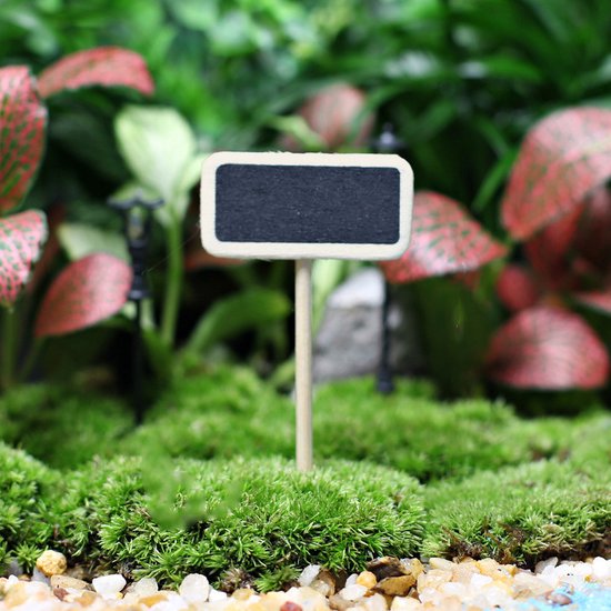 50x Krijtbord met paaltje, zwart 4x2.2x6.3cm - Merkloos